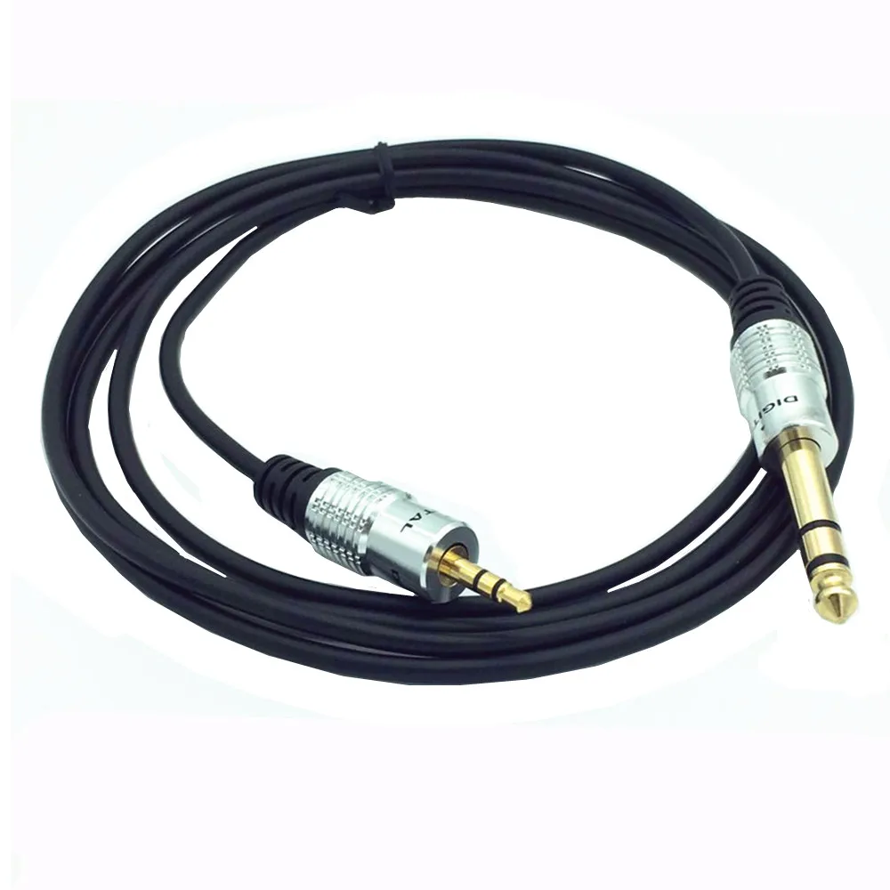 S3b473a887a5a4270897b03a3ac6c4ebbk 1/4 To 1/8 TRS Jack Aux Stereo Adapter Cord 3.5mm To 6.5mm Audio Cable for PC Phone MP3 Speaker Guitar Amplifier Mixer