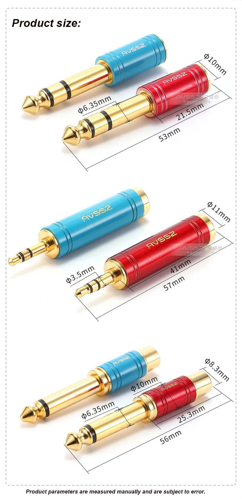 S4192ac4688064512ba95830d69f2ccb34 S210G Gold Plated Adapter 6.35 to AV Head 6.5 Male to RCA Lotus Female Microphone Mixer Amplifier Audio Adaptor Connector