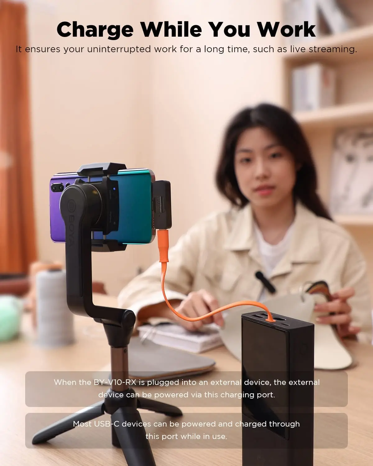 S41a2610fc2ff4cd4987137de756d02d4o BOYA BY-V Wireless Lavalier Lapel Microphone for iPhone Android Cell Phone PC Computer Laptop Youtube Recording Streaming Vlog