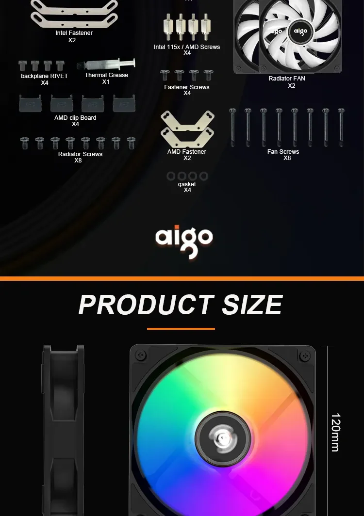 Aigo Water Cooler CPU Cooling Computer RGB Water Cooling Heatsink Integrated CPU Cooler Fan Radiator LGA 1700/1151/2011/AM3 /AM4 17 S43d6b5cb87c34e5c8bf50e68ba7a8320f Aigo Water Cooler CPU Cooling Computer RGB Water Cooling Heatsink Integrated CPU Cooler Fan Radiator LGA 1700/1151/2011/AM3 /AM4