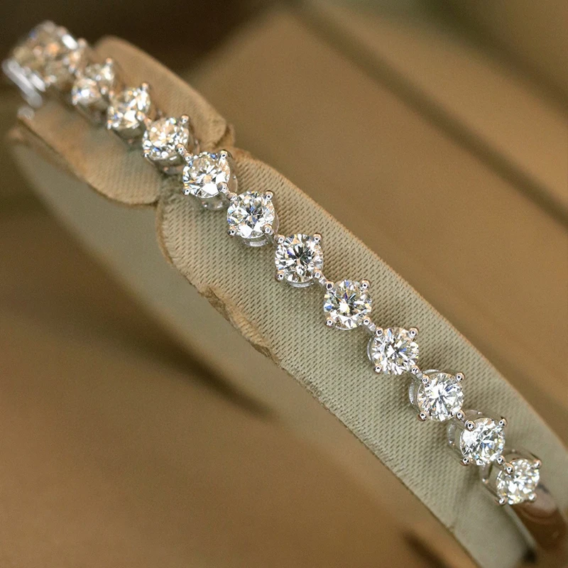 S466ef4fe2b714acdb339022e98c30473o Aazuo Luxury Jewelry 18K White Gold Natrual Diamonds 3.0ct Tennis Bangle For Woman Upscale Trendy Wedding Engagement Party