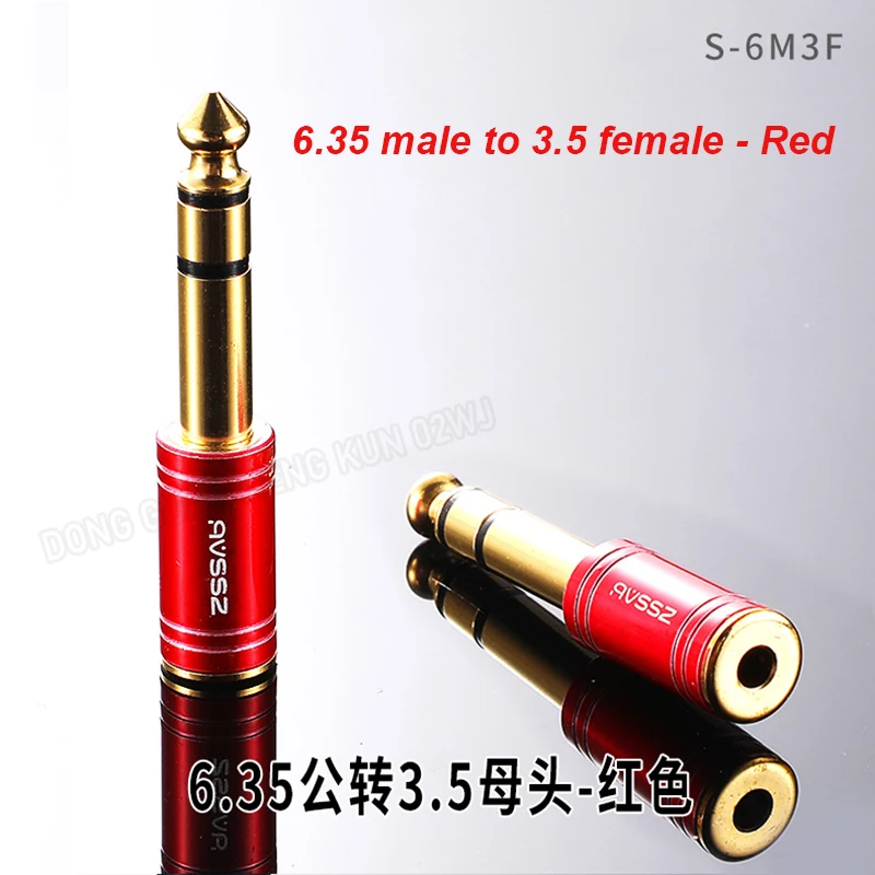S496b74c4f4564f45bbdfe2555d89be31s S210G Gold Plated Adapter 6.35 to AV Head 6.5 Male to RCA Lotus Female Microphone Mixer Amplifier Audio Adaptor Connector