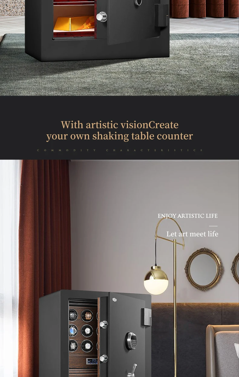 S4cdc5002be1f46d6a496ca2de86cf4381 Embers Jewelry Ring Watch Necklace Bracelet Cash Safe Box Storage Cabinet Fireproof Anti Theft Fingerprint Unlock Custom Logo