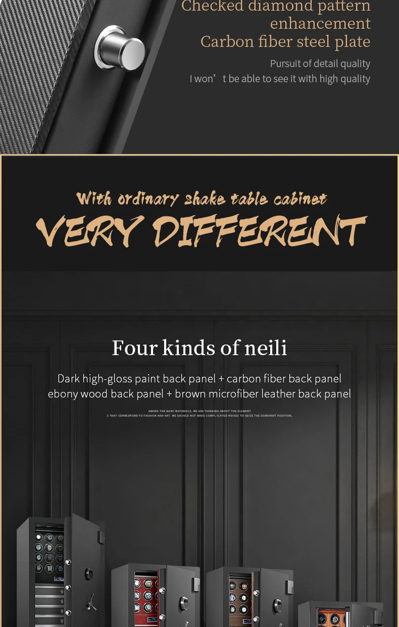 S4d56846637e44085b21b3dd8d2eaae76V Luxury Watch Winder Safe Solid Wood Anti-theft LCD Touch Screen Leather Jewelry Strongbox With Fingerprint unlock