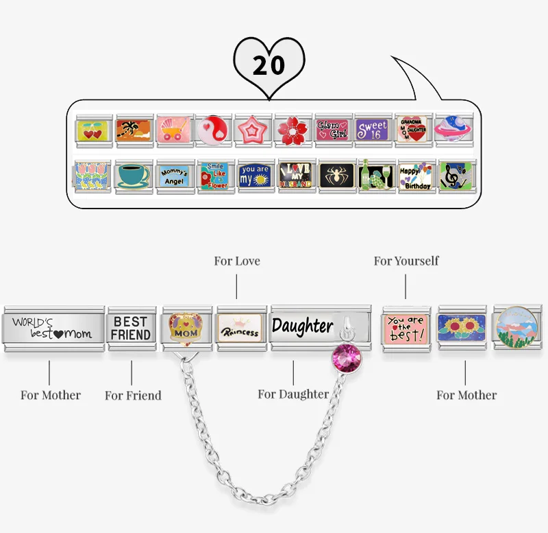 S5d354b49ff8d4d6db70d9ab68dd4d1feW Hapiship 2023 New Fashion Friend Daddy's Angel Charm Italian Links Fit 9mm Bracelet Stainless Steel Jewelry DIY Making DJ608