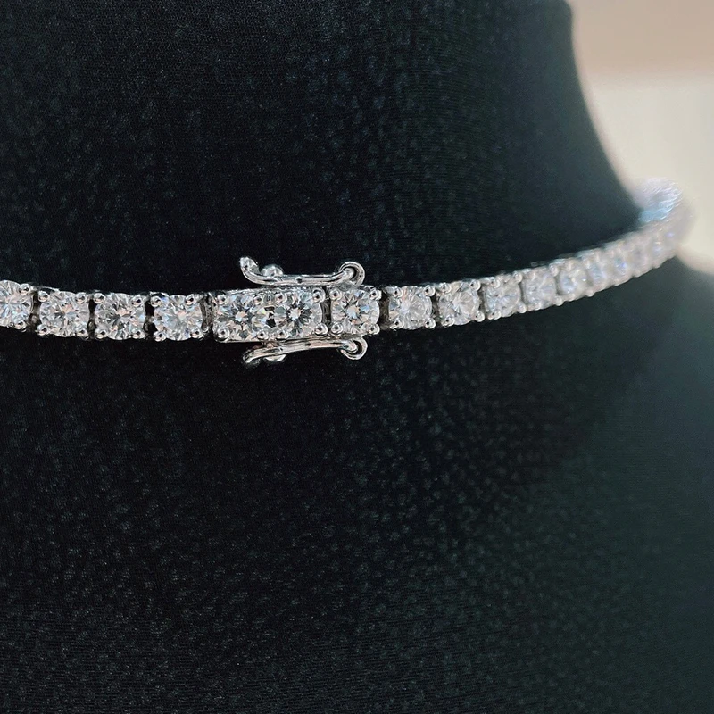 S60ef4112b6b44088b201b7b857fc189cK Aazuo Fine jewerly 18K Gold Real Diamonds 8.85ct F VS Luxury Classic Tennis Necklace Gife For Woman Senior Party Charm Jewelry