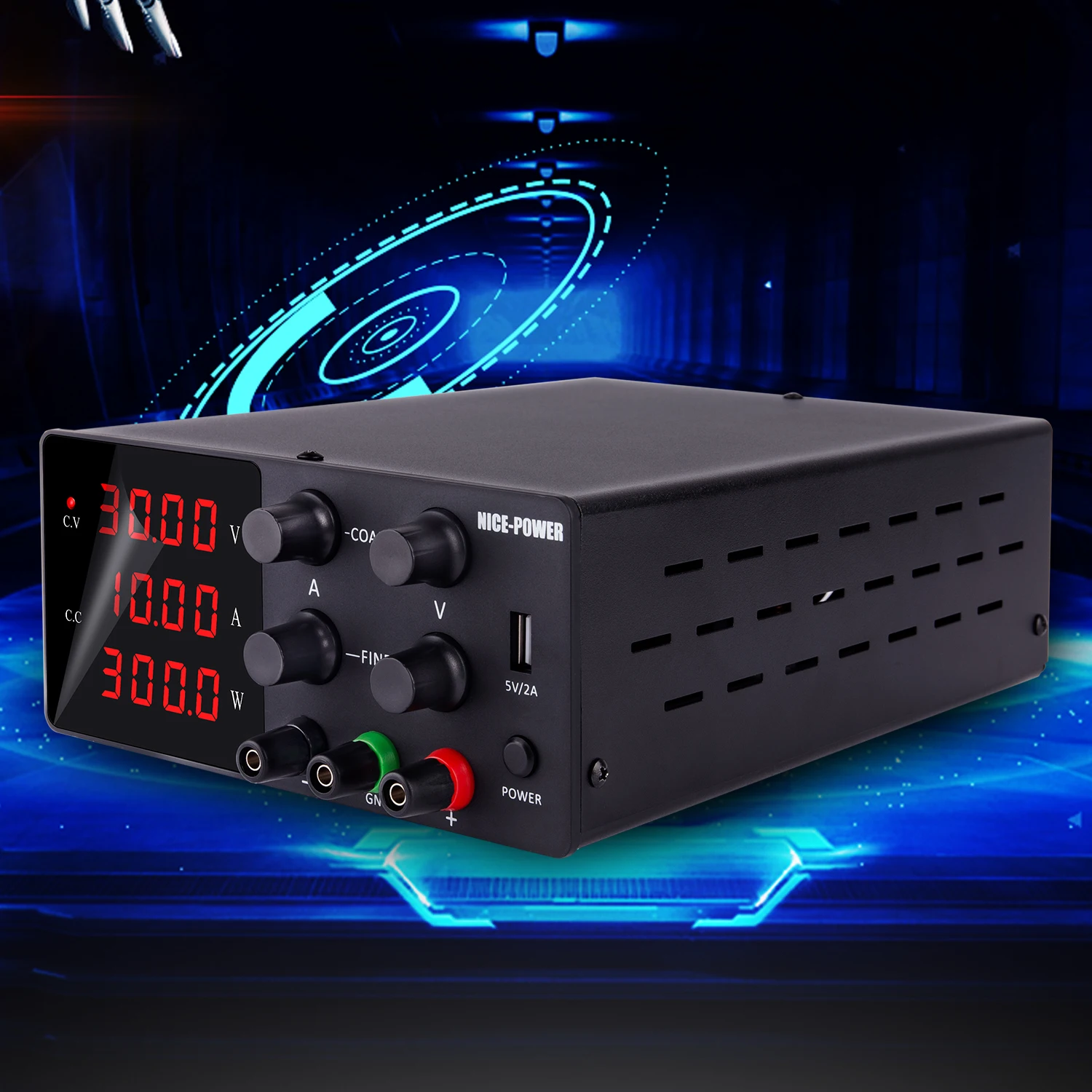 S6477263afccd4a81a3176527e96294f6J DC Power Supplies Adjustable Switching Voltage Regulator 30V10A/30V5A Laboratory Power Supply USB Interface LED Drone Charging