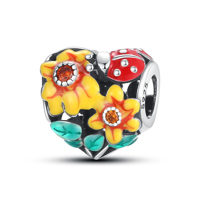 New 925 Sterling Silver Fashion Golden Sunflowers Heart Charms Beads Fit Pandora 925 Original Bracelets Luxury Party DIY Jewelry 21 S67838cad76214e9c96131af6dad2cd39X New 925 Sterling Silver Fashion Golden Sunflowers Heart Charms Beads Fit Pandora 925 Original Bracelets Luxury Party DIY Jewelry