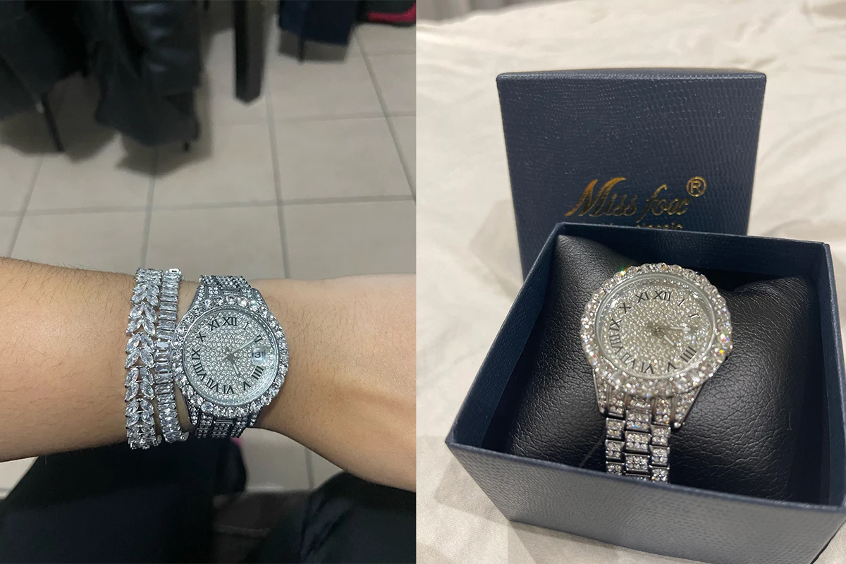 S69866da1be0e402f8a35ee1f442d5e3aE MISSFOX Pink Women Watch Luxury Small Face Elegant Quartz Watches For Ladies Icy Look Party Jewelry Mini Babe So Cute Arm Clock