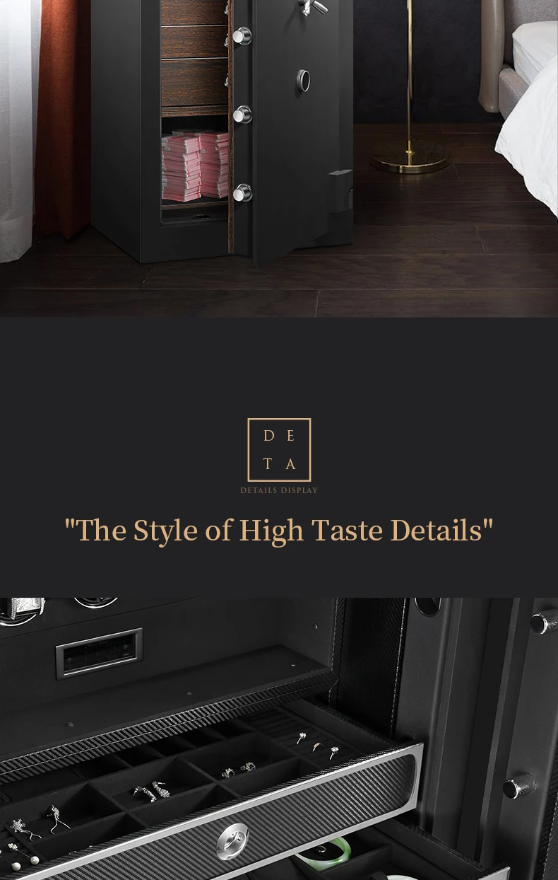 S6bc0c2bfcc0442f5b3ffd5aa448766940 Embers Jewelry Ring Watch Necklace Bracelet Cash Safe Box Storage Cabinet Fireproof Anti Theft Fingerprint Unlock Custom Logo