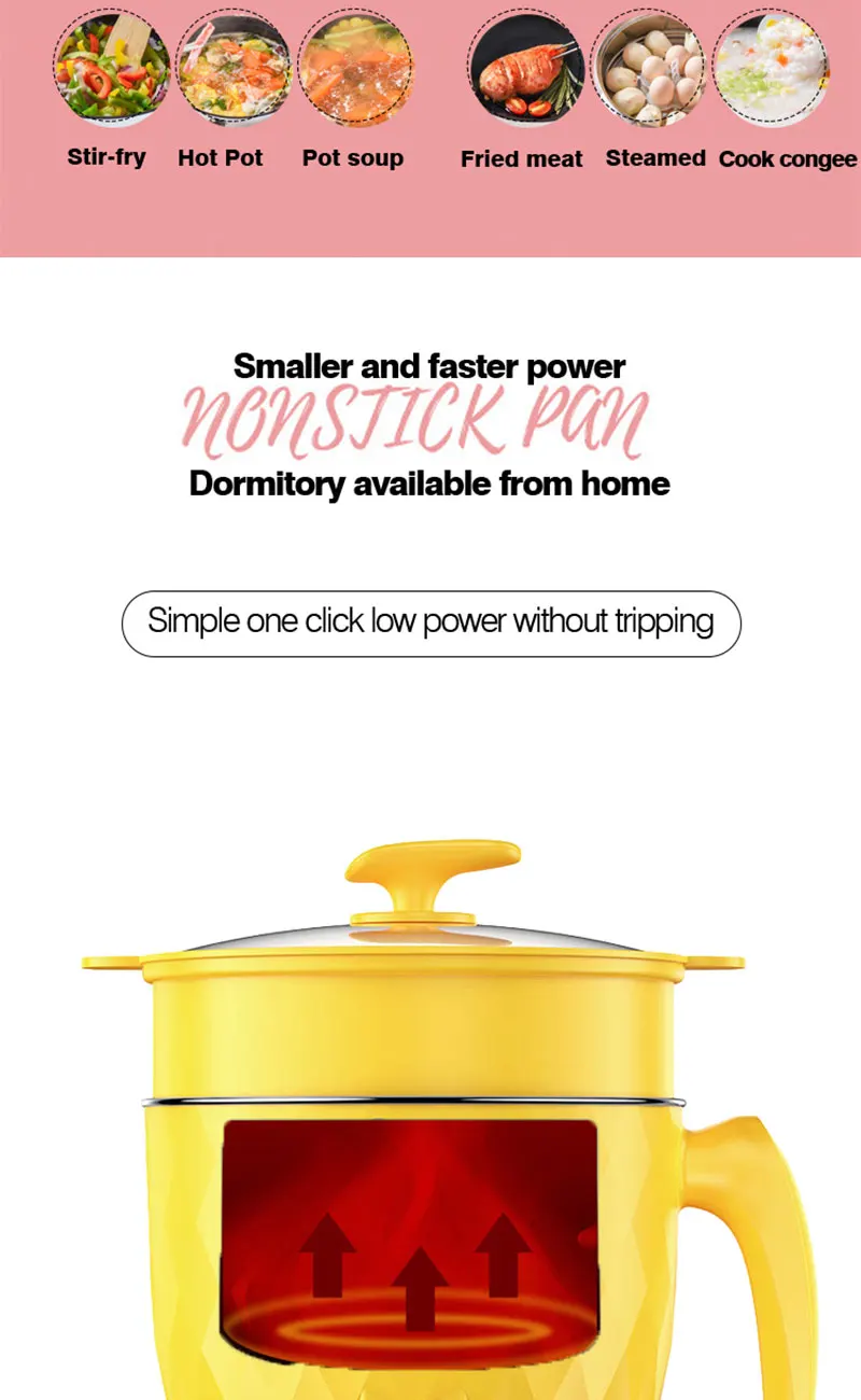 S6c5d40abfdae42a883f3a2f2041fb499N 1.8L Multifunctional Electric Rice Cooker Mini Non-stick Cookware Multicooker for Home and Kitchen Appliances Pan Pots Offers