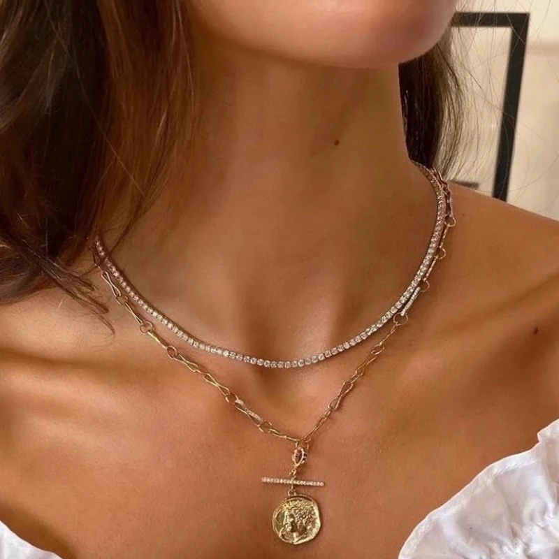 S6fb74ed7092e4c15ad27d1f3d3668cee4 Aazuo Fine jewerly 18K Gold Real Diamonds 8.85ct F VS Luxury Classic Tennis Necklace Gife For Woman Senior Party Charm Jewelry