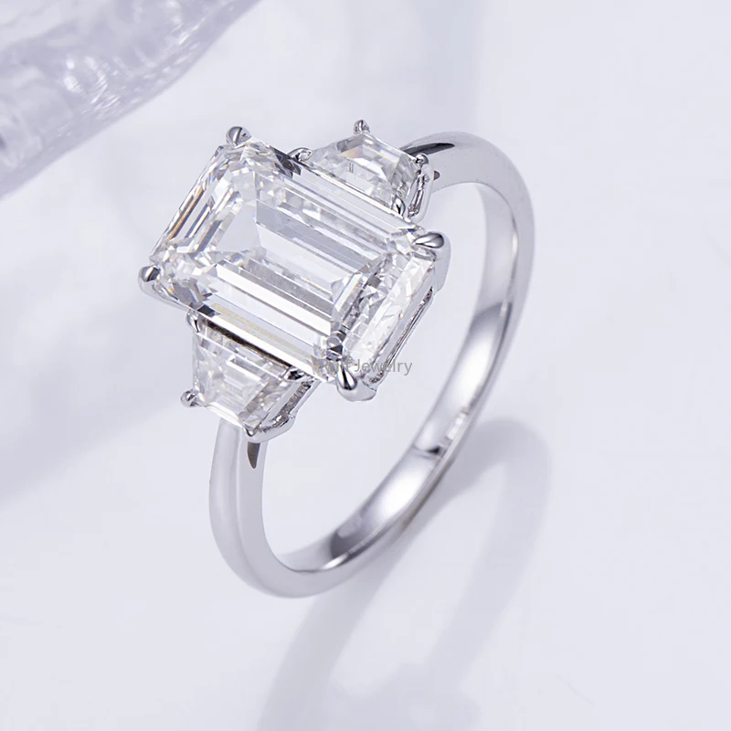 S6fde7a87e8ea4f249430fecfcadf21dbe Ruif Jewelry 14K 18K Gold Yellow Gold 5 Carat Emerald Cut Lab Grown Diamond Engagement Ring
