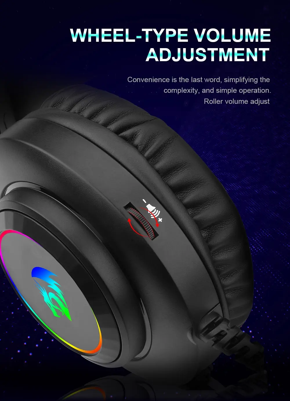 REDRAGON HYLAS H260 RGB Gaming Headphone,3.5mm Surround Sound Computer PC Headset Earphones Microphone for PS4 Switch Xbox-one