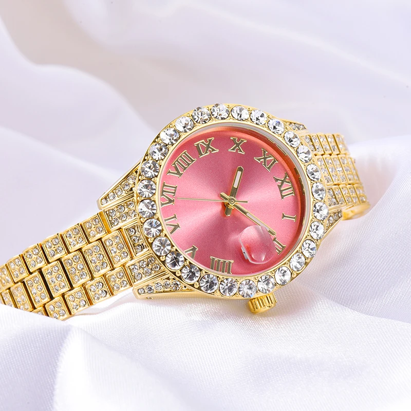 S725543978e304f9b8ecee63af426f2bcr MISSFOX Pink Women Watch Luxury Small Face Elegant Quartz Watches For Ladies Icy Look Party Jewelry Mini Babe So Cute Arm Clock