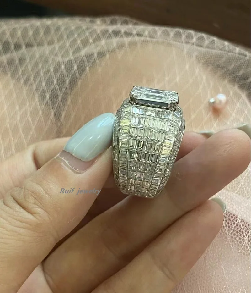 S76757e5d277e4b6eae02261951f751f98 Ruif Unique Customized Luxury Design 10ct Center Lab Grown Diamonds Rings for Men Special Fascinating Jewelry