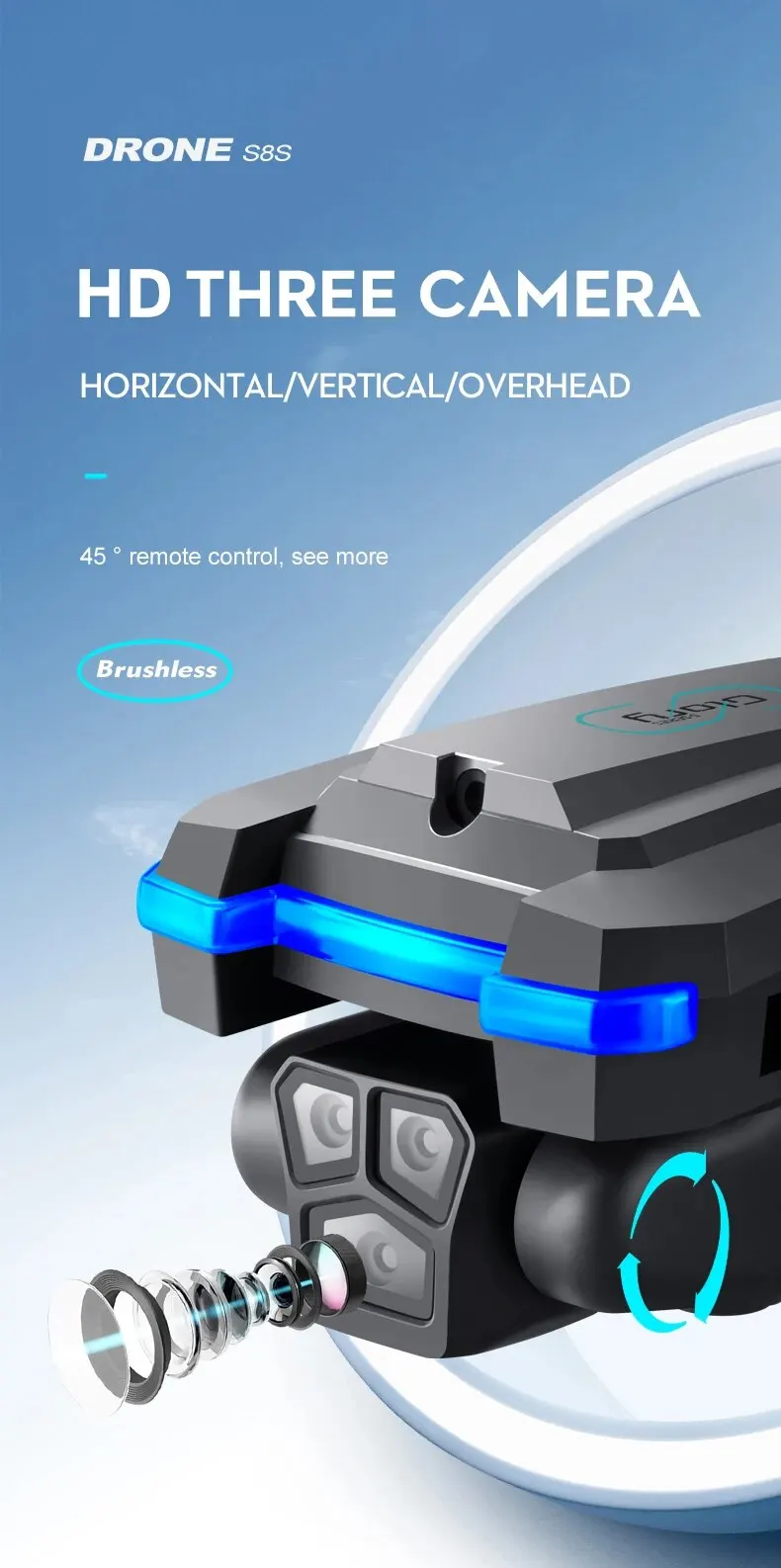 S77e78a6b7a9544359a66723641dbc70ec S8S GPS Drone 5G Wifi 8K HD Dual ESC Camera Optical Flow 360° Obstacle Avoidance Brushless Motor RC Foldable Quadcopter 9000M