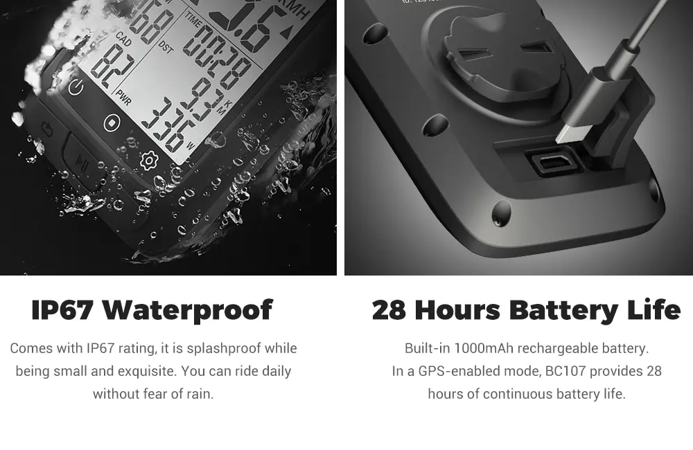 S7a1019a740d24c62b405f913129e8facq COOSPO BC107 Bike Computer GPS Wireless Bicycle Cycling Odometer Speedometer 2.4"FSTN Bluetooth5.0 ANT Waterproof GPS BDS