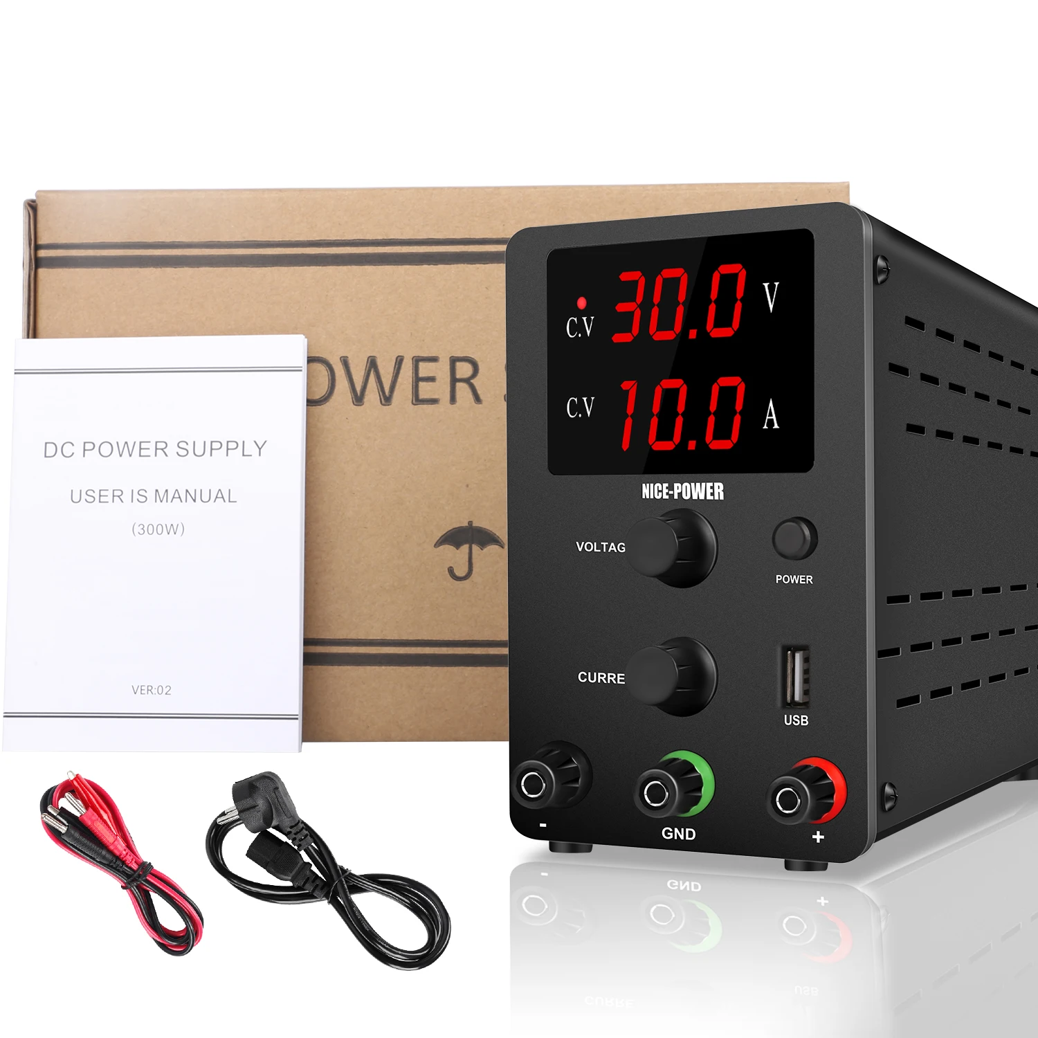 S7a5b6b642b3f4ba39d93fd51490c05be5 DC Power Supplies Adjustable Switching Voltage Regulator 30V10A/30V5A Laboratory Power Supply USB Interface LED Drone Charging