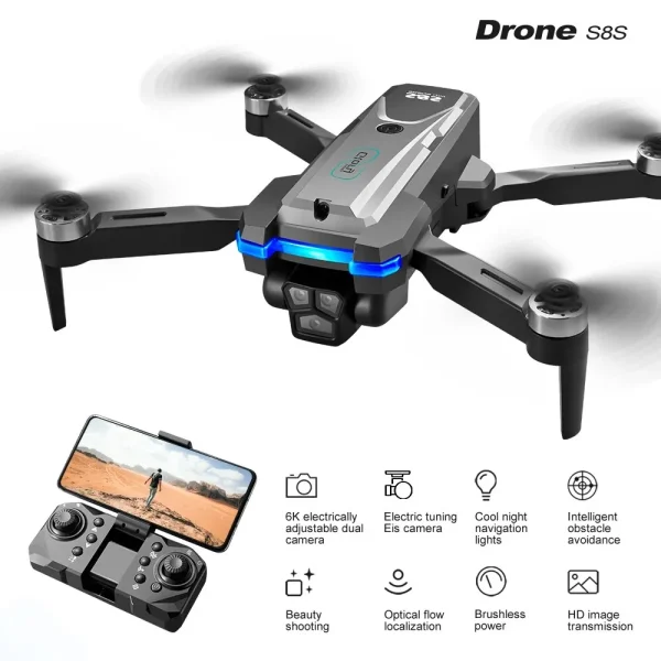 S8S GPS Drone 5G Wifi 8K HD Dual ESC Camera Optical Flow 360° Obstacle Avoidance Brushless Motor RC Foldable Quadcopter 9000M - Image 6