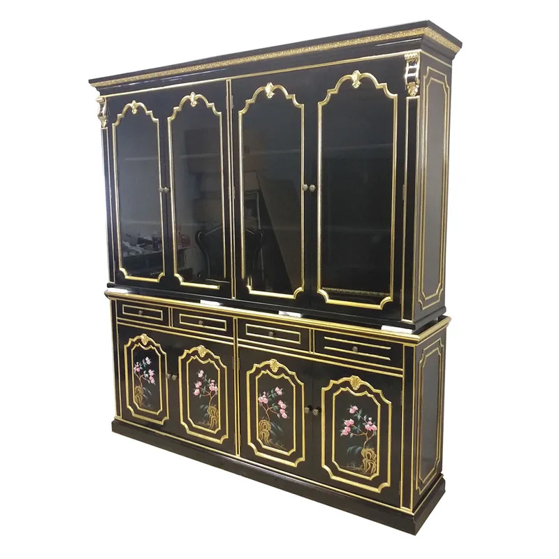 S8c9aa878368a4f138fdfd09c2fd3262eu High End Classical French Baroque Style Luxury Design Antique Wooden Carving Black and Gold Office Writing Desk