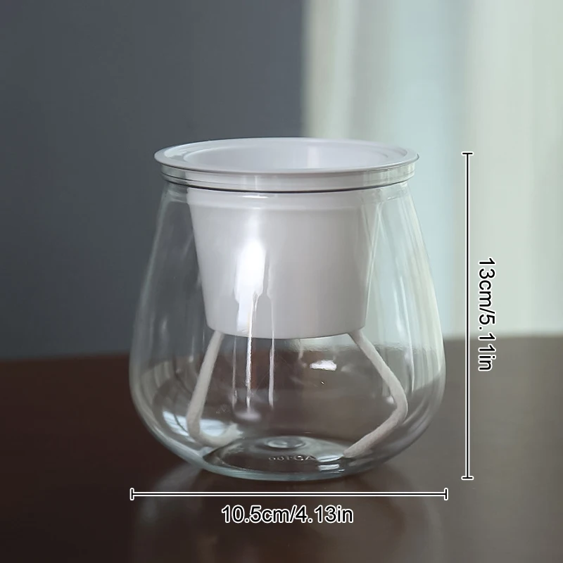 S8e58db6ea1d349319a908f2d6ae276b5n Transparent Hydroponic Flower Pot Double Layer Plastics Planter Self Absorbing Water Lazy Flower Pottop Table Potted Home Decor