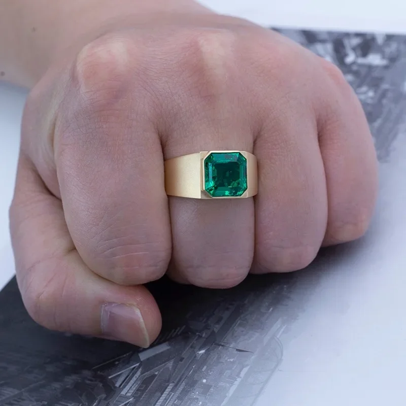 S9188b4f58c2147488c3b9e6cc44ca02eM RUIFCustomized 9k/14K/18K Gold Lab Emerald Rings for Men Top Popular on Europe and AmericaHigh Jewelry MSR-530