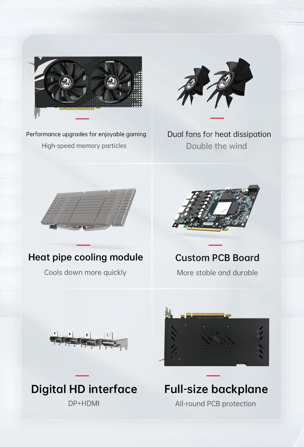 S92d9c717ab45411d8e61df3cc172a24cH SOYO New AMD Radeon RX580 8G Graphics Card GDDR5 Memory 256Bit Gaming Video Card PCIE3.0x16 DP*3 Desktop Computer Combo