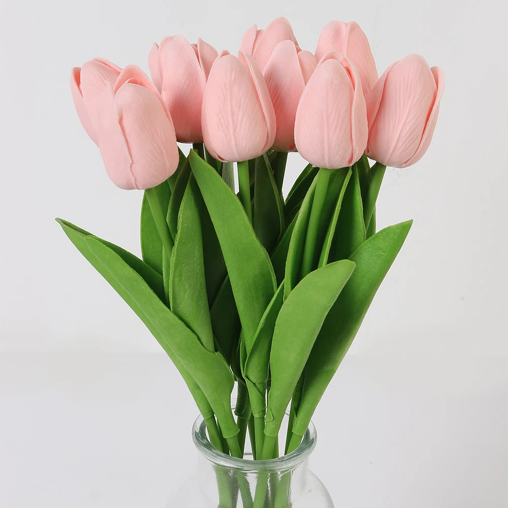 S979c5b7e388e4bf5acb0f7879f06483d1 10Pcs Tulip Artificial Flowers Bouquet 29cm Real Touch PE Fake Flowers for Wedding Decoration Ceremony Decor Home Garden Decor