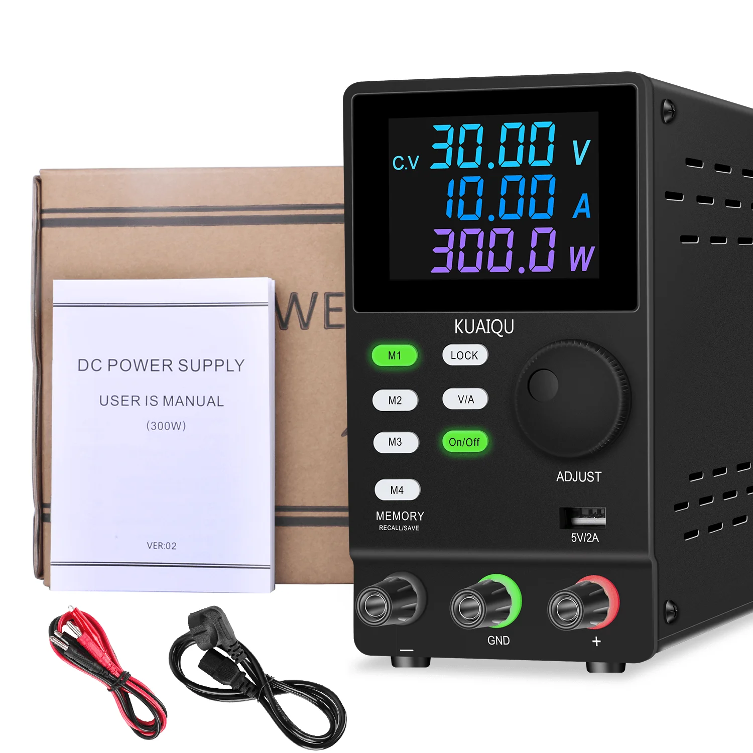 S999446acb632444b9e8c1b29a72cdee1A DC Power Supplies Adjustable Switching Voltage Regulator 30V10A/30V5A Laboratory Power Supply USB Interface LED Drone Charging