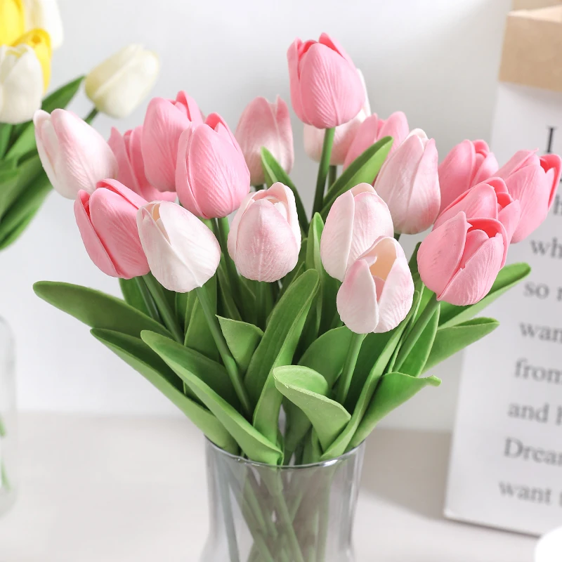 S9a63377f6f7045d68c7c5133ca908cabL 10Pcs Tulip Artificial Flowers Bouquet 29cm Real Touch PE Fake Flowers for Wedding Decoration Ceremony Decor Home Garden Decor