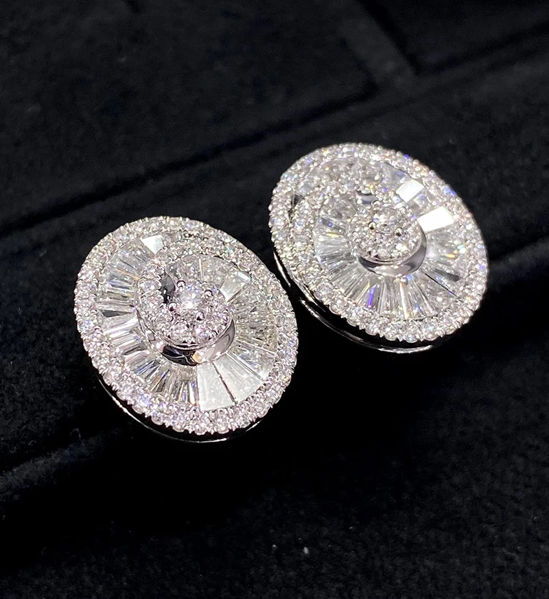 S9fd3460c5f8b42f783d176ee3550526e5 LUOWEND 18K White Gold Earrings Fashion Spiral Design Real Natural Diamond Stud Earrings for Women Wedding High Party Jewelry