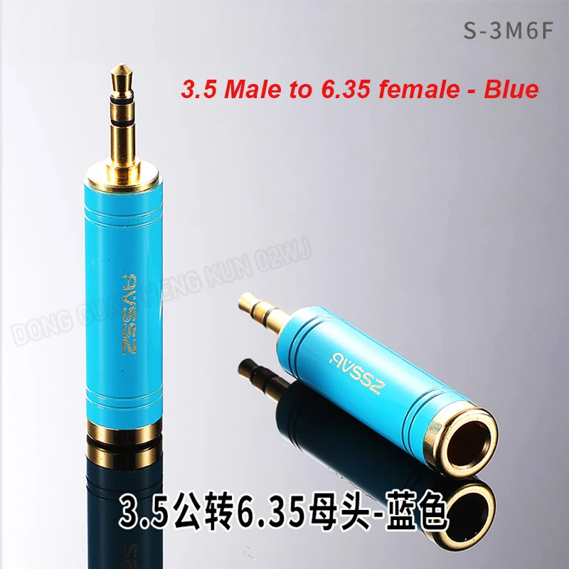 Sa2b12d1e44014044b219a69c06612884G S210G Gold Plated Adapter 6.35 to AV Head 6.5 Male to RCA Lotus Female Microphone Mixer Amplifier Audio Adaptor Connector