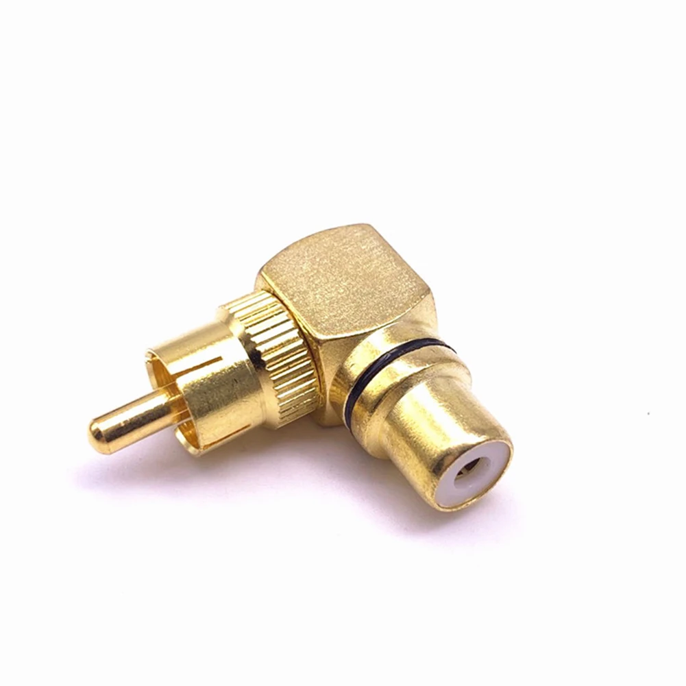 Sa308dba09a0e44c782cb6666d4c1c960j Audio Equipment Mixers RCA Adapter Audio Adapter L Shape 1pcs 90Degree Elbow Gold Male To Female Metal Plug RCA