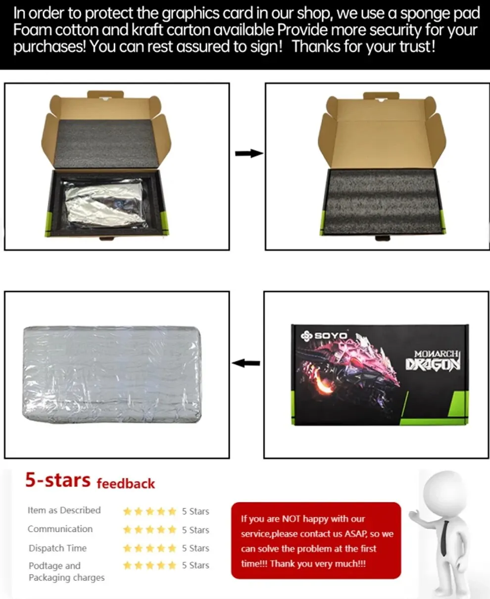 Safadadbdeba44638b487b5846ca890d2w SOYO Graphics Card AMD GPU Radeon RX 550 4G GDDR5 128Bit 14nm Computer PC RX550 PCI-E 3.0 Gaming Video Cards Full New