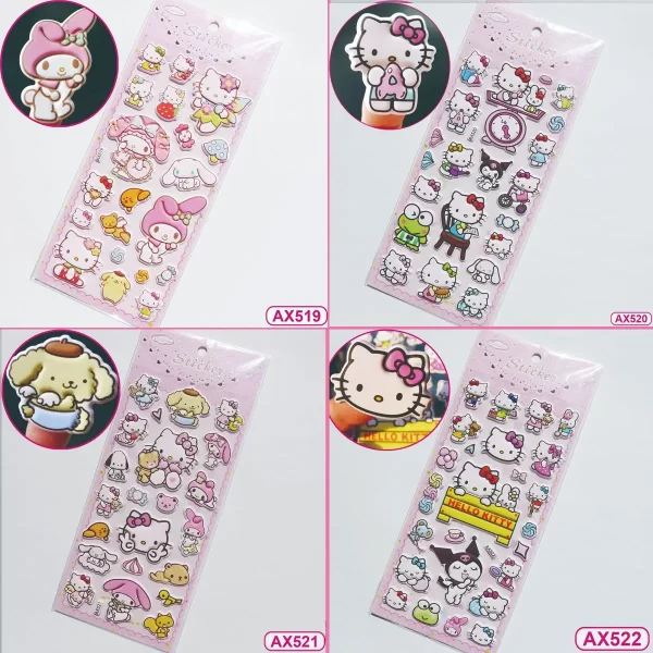 Sanrio 3D Cartoon Cloud Sense Foam Stickers Kt Cat Kulomi Melody Yugui Dog Cartoon Cute Stickers Decorative Toys - Image 4