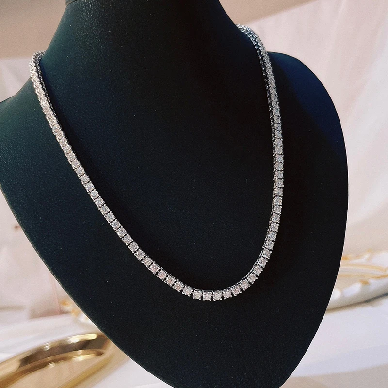 Sb08dbe635e474c1eb7ecb8b21775eb82Q Aazuo Fine jewerly 18K Gold Real Diamonds 8.85ct F VS Luxury Classic Tennis Necklace Gife For Woman Senior Party Charm Jewelry
