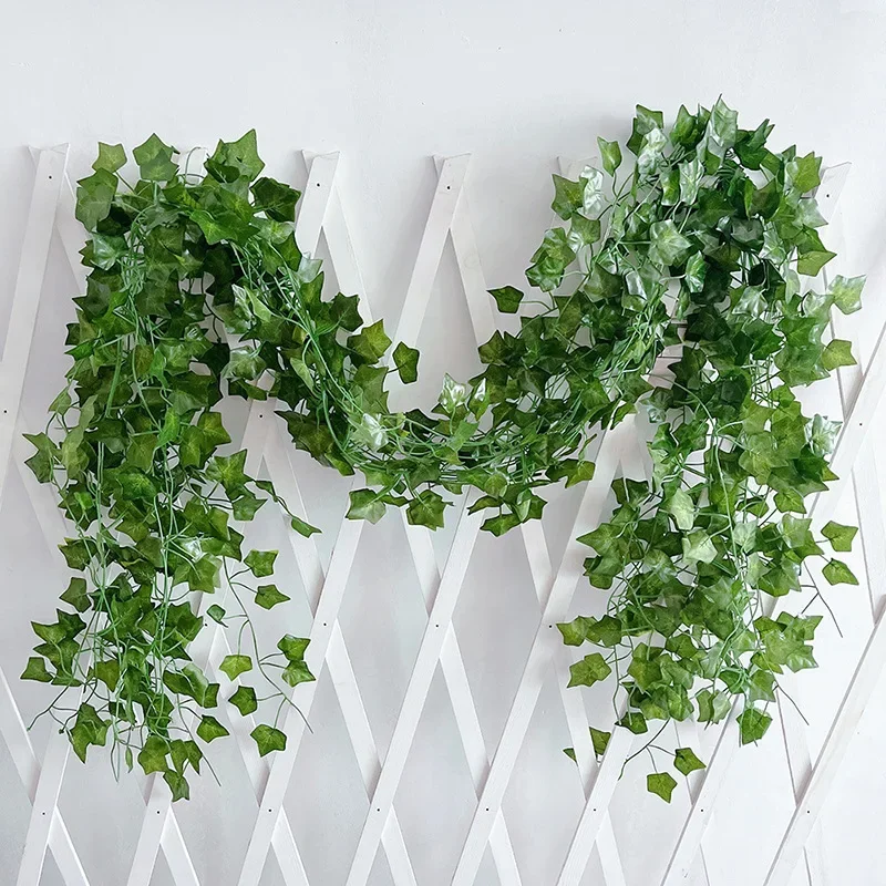 Sb579cf91d0894905bfb9cb4c46a02b98p 200CM Artificial Plant Green Ivy Leaf Garland Fake Plant Creeper Hanging Vine DIY for Wedding Party Home Garden Wall Decoration