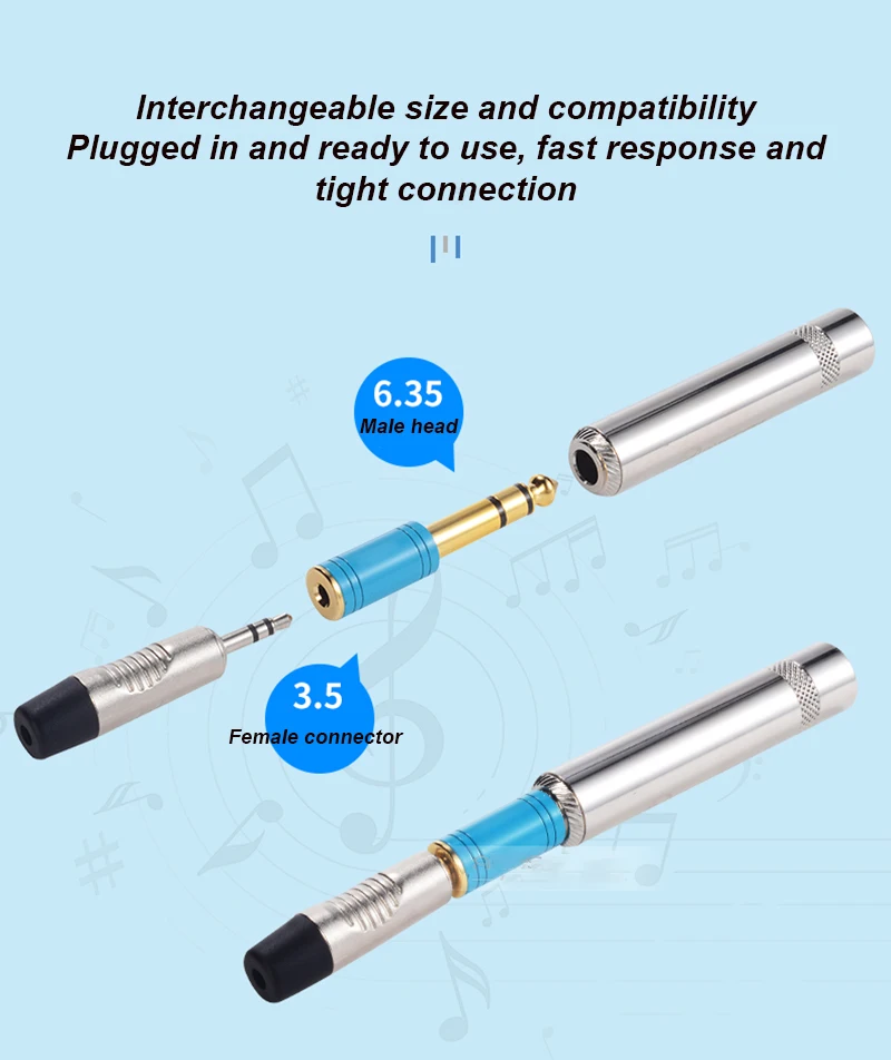 Sb9ed982c244241638515ccd2124a72d12 S210G Gold Plated Adapter 6.35 to AV Head 6.5 Male to RCA Lotus Female Microphone Mixer Amplifier Audio Adaptor Connector