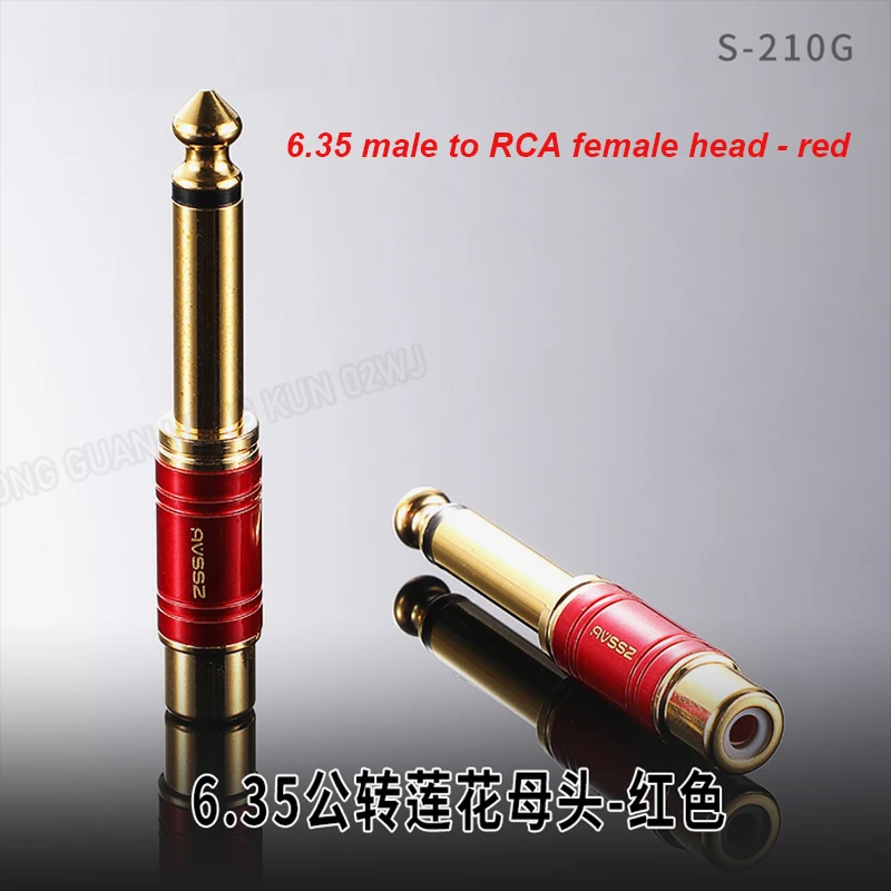 Sba68d0cbc8e24fc5a53fd919a98f7ad4r S210G Gold Plated Adapter 6.35 to AV Head 6.5 Male to RCA Lotus Female Microphone Mixer Amplifier Audio Adaptor Connector