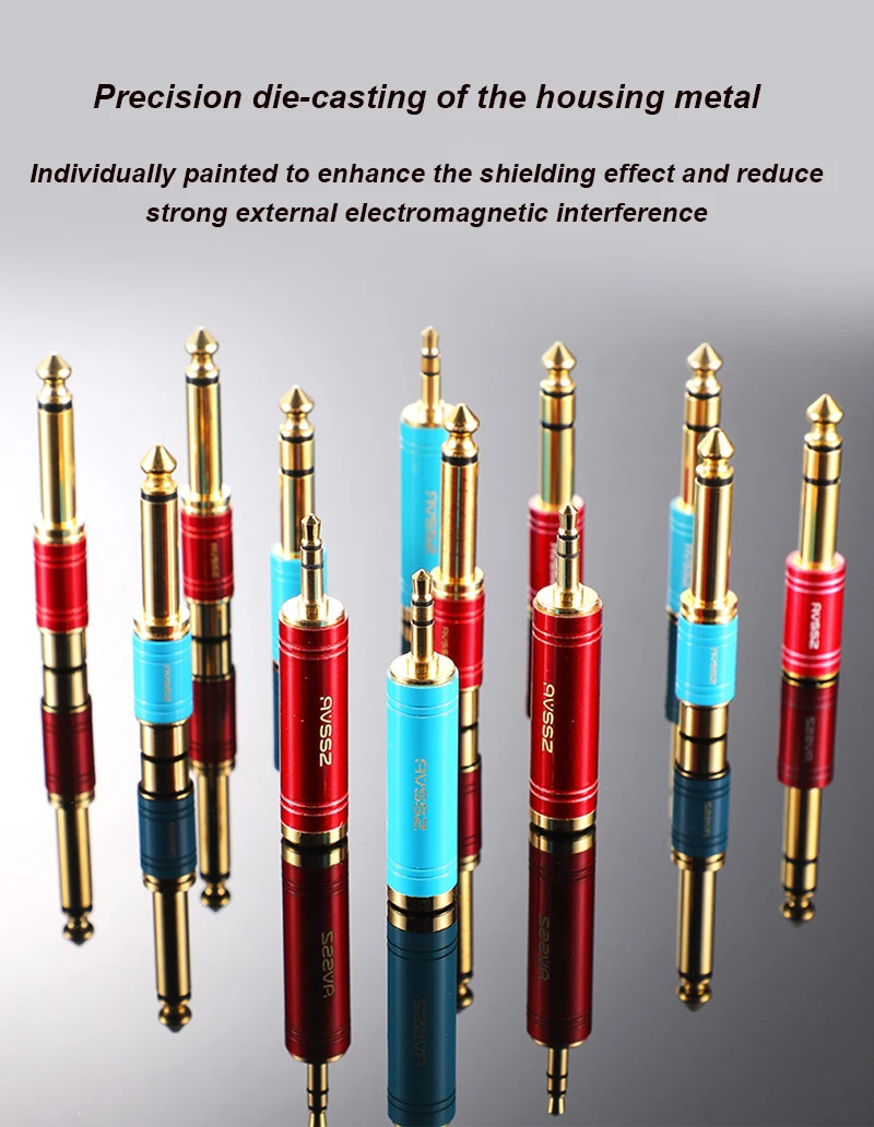 Sc3a6f5aea9f347f0bba175b4c7d98b91K S210G Gold Plated Adapter 6.35 to AV Head 6.5 Male to RCA Lotus Female Microphone Mixer Amplifier Audio Adaptor Connector
