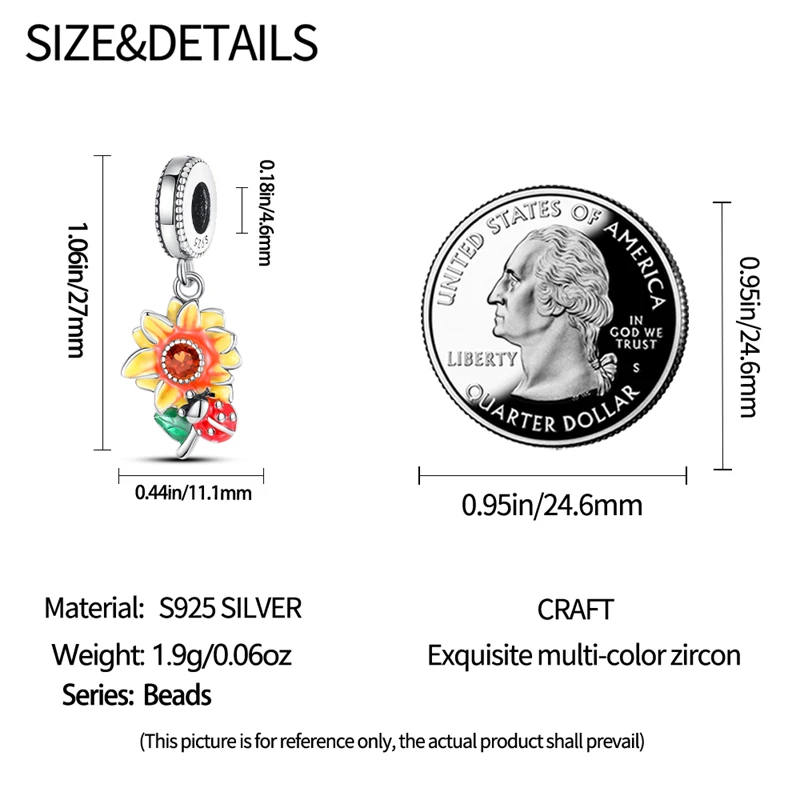 New 925 Sterling Silver Fashion Golden Sunflowers Heart Charms Beads Fit Pandora 925 Original Bracelets Luxury Party DIY Jewelry 28 Sc5bb9a995d474307b2416c8179cd0057e New 925 Sterling Silver Fashion Golden Sunflowers Heart Charms Beads Fit Pandora 925 Original Bracelets Luxury Party DIY Jewelry