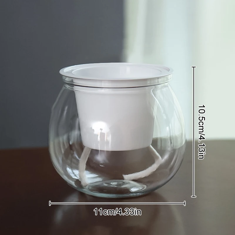 Sc842bf93c54e4e9095f7db842960001fT Transparent Hydroponic Flower Pot Double Layer Plastics Planter Self Absorbing Water Lazy Flower Pottop Table Potted Home Decor