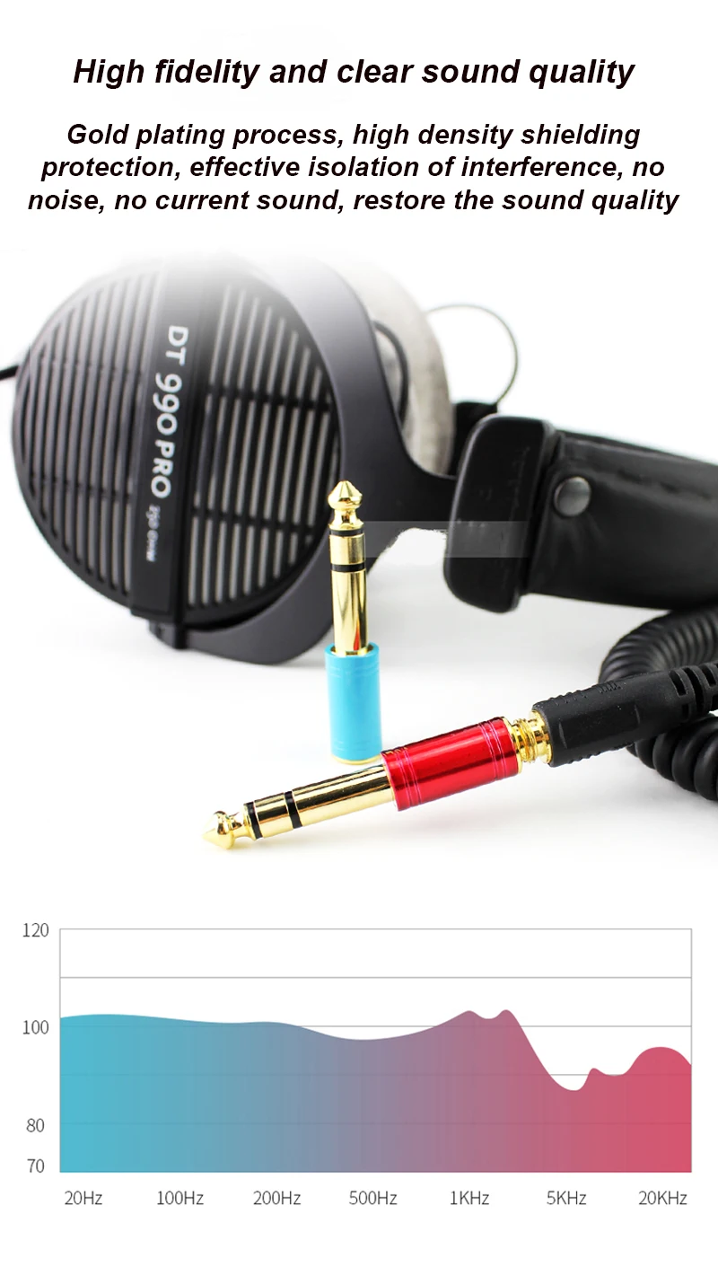 Sc97b7a90fb9c44e2bdf37405ce6f4e9a2 S210G Gold Plated Adapter 6.35 to AV Head 6.5 Male to RCA Lotus Female Microphone Mixer Amplifier Audio Adaptor Connector