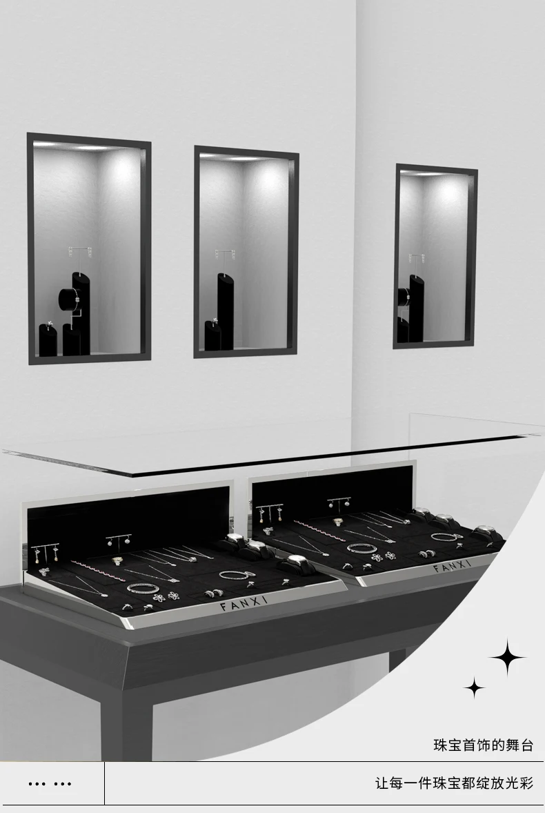 Scffc54a8f88a471f9f3cf5bc7d1737b85 Jewelry display props high-end earrings watch necklace ring counter display jewelry display rack