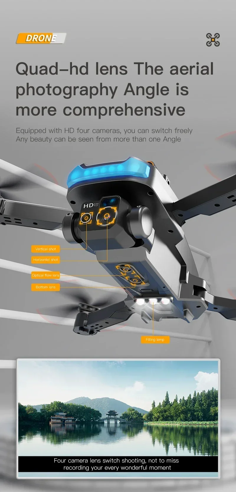 Sd1e8b5627a5c42a89b9e3d41969458bd1 Hot Toys P15 Drone 4K Professional Camera 8K GPS HD Aerial Photography Dual-Camera Omnidirectional Obstacle Avoidance Drone