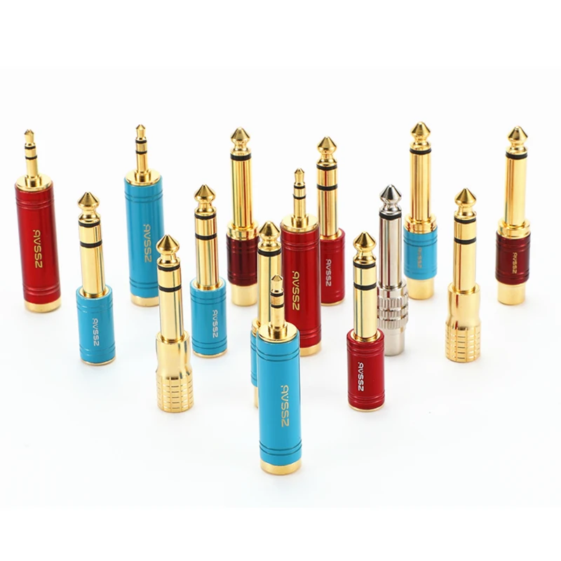 Se0de4b443a794e86801bd3b71d7b3e78w S210G Gold Plated Adapter 6.35 to AV Head 6.5 Male to RCA Lotus Female Microphone Mixer Amplifier Audio Adaptor Connector