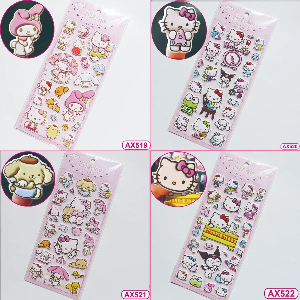 Se767718afe4c496ca762c867558fbf9bP Sanrio 3D Cartoon Cloud Sense Foam Stickers Kt Cat Kulomi Melody Yugui Dog Cartoon Cute Stickers Decorative Toys