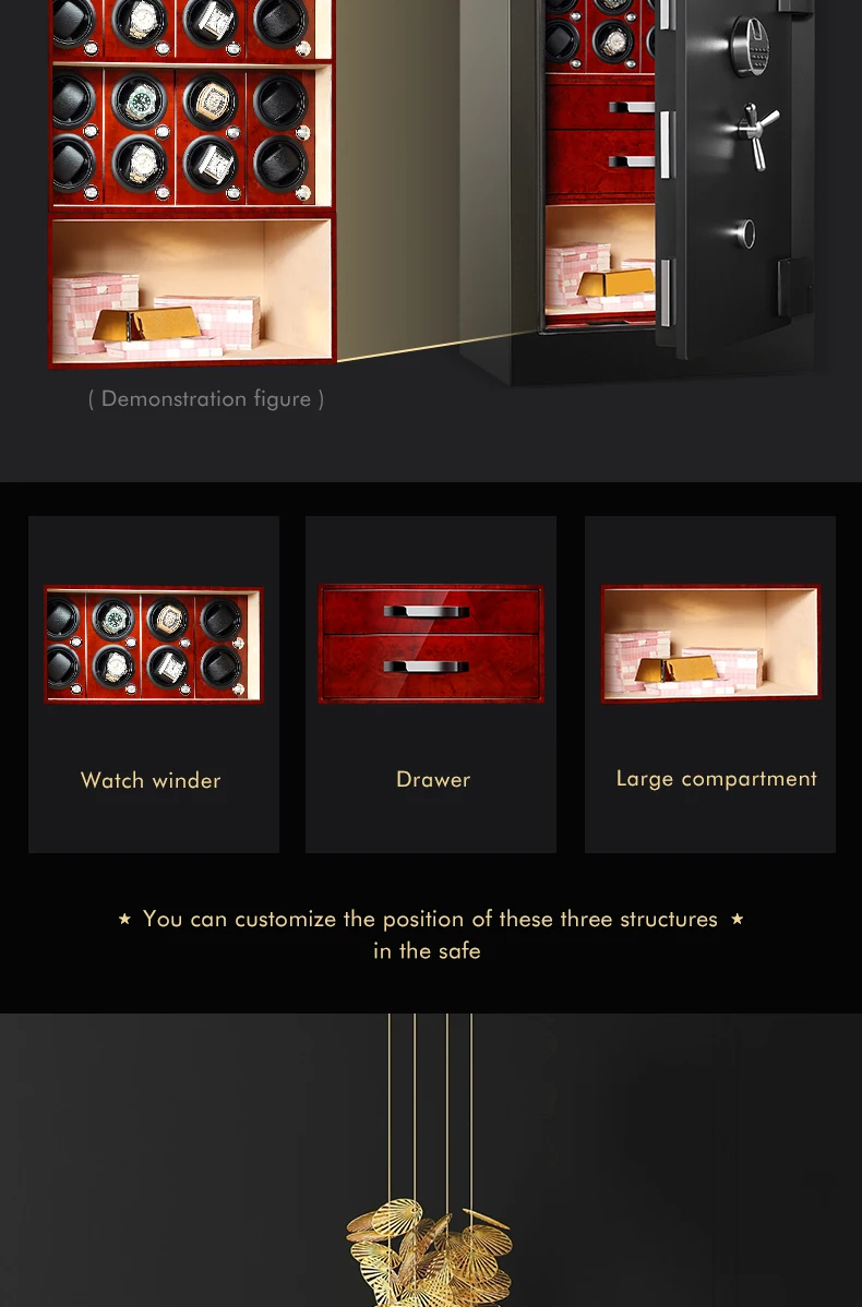 High quality watch winder safe box electronic fingerprint lock custom interior jewelry safe box 11 Se877d6148d1d4fc1914dd42b9e539a4aX High quality watch winder safe box electronic fingerprint lock custom interior jewelry safe box