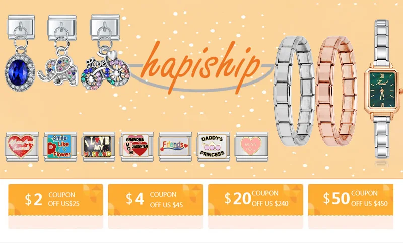 Se9915f9c8d8f4ceb91302446a48ad14bm Hapiship 2023 New Fashion Friend Daddy's Angel Charm Italian Links Fit 9mm Bracelet Stainless Steel Jewelry DIY Making DJ608